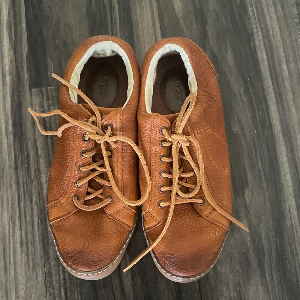 UGG Brown Leather Lace-Up Shoes